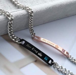 King and queen set bracelet for lovers